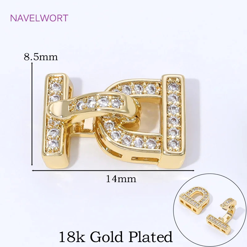 Multi Strands Necklace Clasp 18K Gold Plated Pearl Clasps Connector,Brass Fastener Closure Lock Clasps,DIY Jewelry Accessories