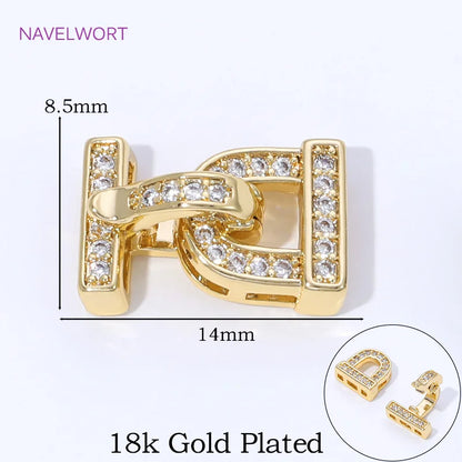 Multi Strands Necklace Clasp 18K Gold Plated Pearl Clasps Connector,Brass Fastener Closure Lock Clasps,DIY Jewelry Accessories