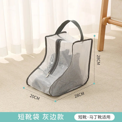 Tall Boot Storage Bags with Clear PVC Window Breathable Dustproof Organizer Prevent Slouching for Knee High Shoes Closet Women