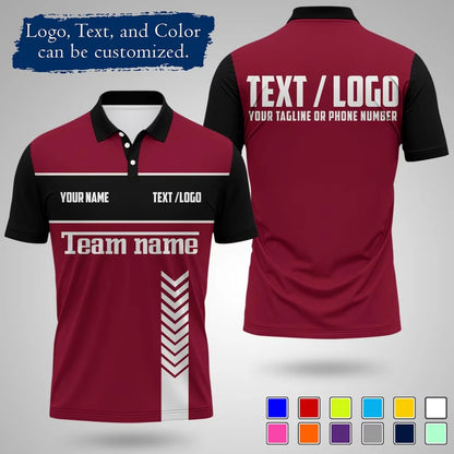 Personalized Sports Polo Shirt Custom Name And Logo Printed Quick Drying Short Sleeve Jersey For Team Uniform Outdoor Activities