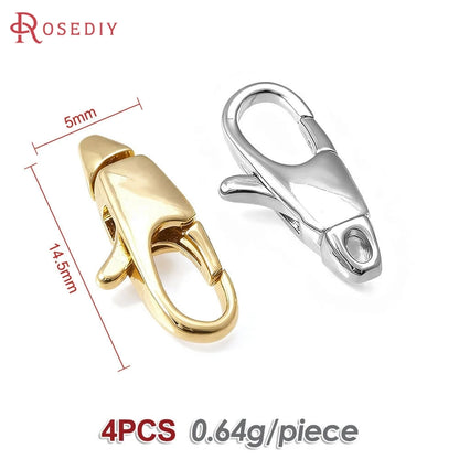 18K Gold Color Brass Rotatable Lobster Clasps Connect Clasps Jewelry Necklaces Bracelets Making Diy Findings Accessories