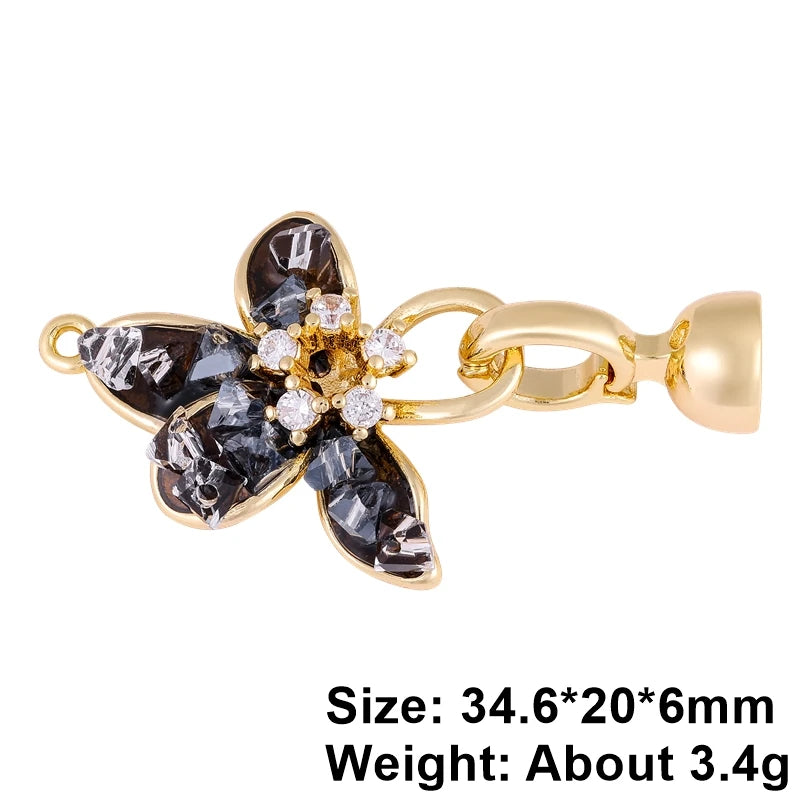 Juya Handmade Decorative Flower Connector Fastener Lock Hooks Clasps Accessories For DIY Women Fashion Needlework Jewelry Making