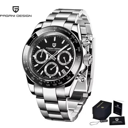 PAGANI DESIGN Top Men Business Watch Luxury Classic Quartz Wristwatch Chronograph Ceramic Bezel Waterproof Watches for Men Gift
