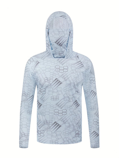 American men's summer creative camouflage graffiti print soft breathable fishing suit long sleeved T-shirt outdoor casual top