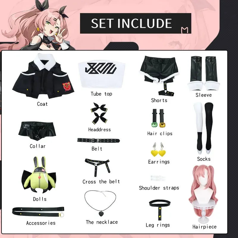 Nicole Demara Zenless Zone Zero Cosplay Costume Uniform Wig Anime Halloween Costumes Party  Masquerade Women Game