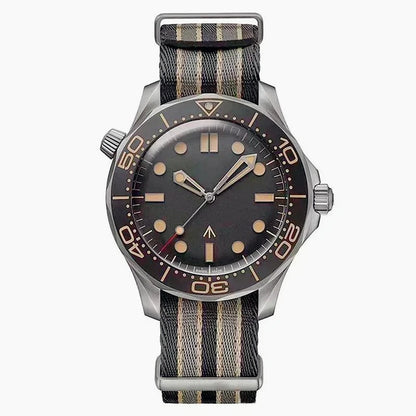 Timeless 42mm Premium Automatic Mechanical Mens Watches 007 Fashion Trend Style 904L Mirror Polished Steel Canvas Strap Sapphire
