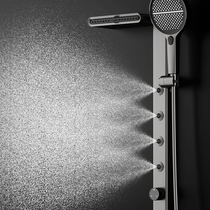 MYN Hidden Wall-Mounted Thermostatic Rain Spray Shower Set with Slide Bar All Copper Construction for Household Bathroom