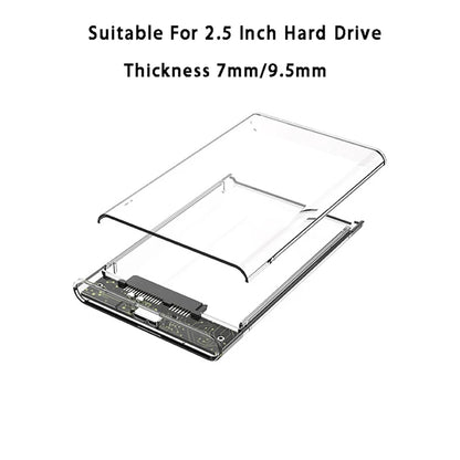 Transparent HDD Case HDD Enclosure 2.5 Inch SSD SATA To USB 3.0 Type-C 3.1 Adapter Portable External Hard Drive Box Tool-Free