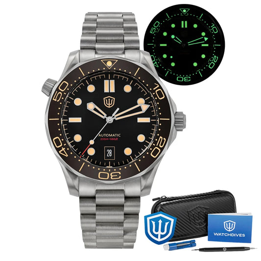Watchdives WD007 V4 007 NTTD Mechanical Titanium Watch 42Mm Automatic PT5000 Sapphire 200M Waterproof Luxury Watches Man Gift