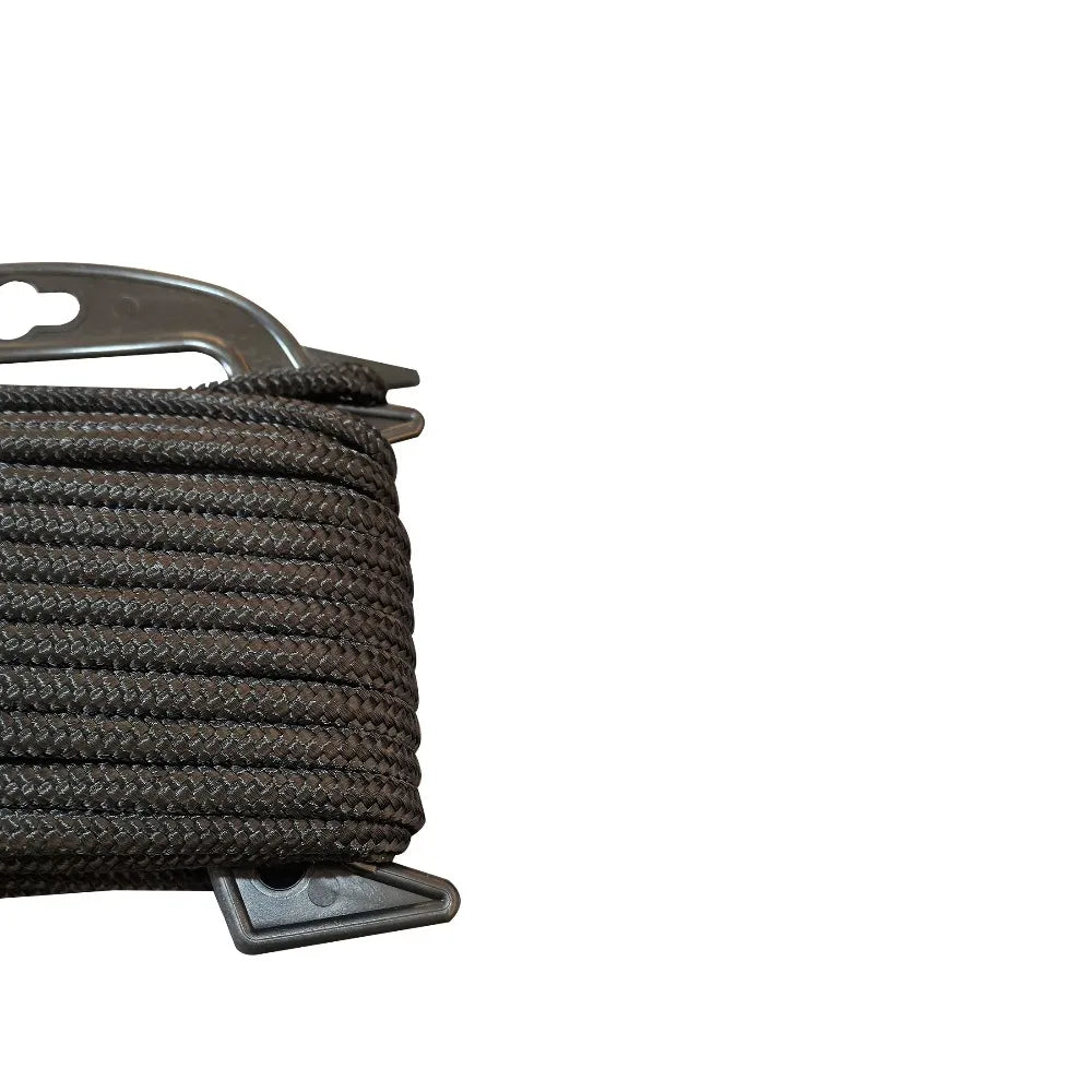 Black Polypropylene Diamond Braid Rope 1/4 Inch Diameter 50 Feet Length for Marine Outdoor Boating Camping Heavy Duty
