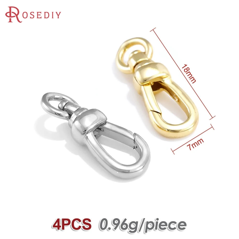 18K Gold Color Brass Rotatable Lobster Clasps Connect Clasps Jewelry Necklaces Bracelets Making Diy Findings Accessories