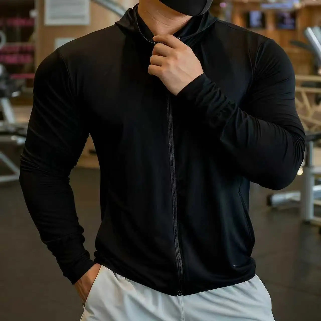 2026 Men's Quick Dry Basketball Running Jackets zipper Sports Coat cardigan Hooded Tops Mesh breathable Men Fitness jacket