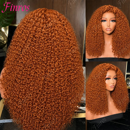 200% Density Ginger Orange Deep Wave Human Hair Wig 13x6 Hd Lace Front Human Hair Wig #350 Colored Wig Human Hair Pre Plucked