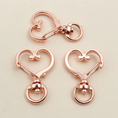 10pcs 35x24mm Heart Snap Hook Trigger Lobaster Clasp Clips Buckles For Keychain DIY Jewelry Making Accessories Findings