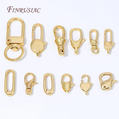 18K Gold Plated Mini Heart Spring Clasp,Lobster Clasp DIY Jewelry Making Findings Necklace Bracelet Connector Hook Accessories