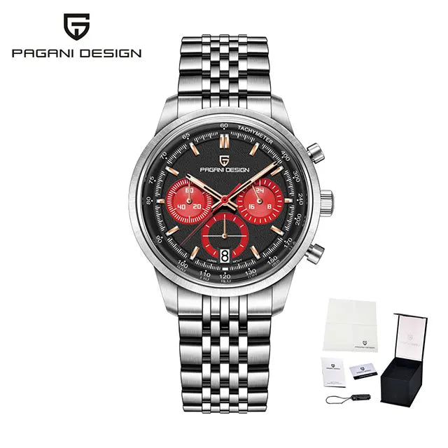PAGANI DESIGN Men Quartz Watch VK63 Chronograph Stainless Steel Mens Wristwatch Top Brand Sapphire Glass Business Watch Man Gift