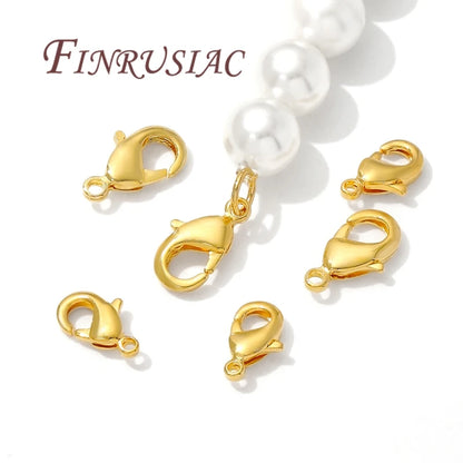 10mm 12mm 18K Gold Plated Lobster Clasps For Jewelry Making,DIY Bracelets Necklaces Accessories,Connectors Clasp
