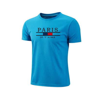 Summer New Mens T-shirt Printing Casual Short Sleeve Outdoor Jogging Marathon Clothing 2026 Daily Quick-Drying Cycling Mesh Tees