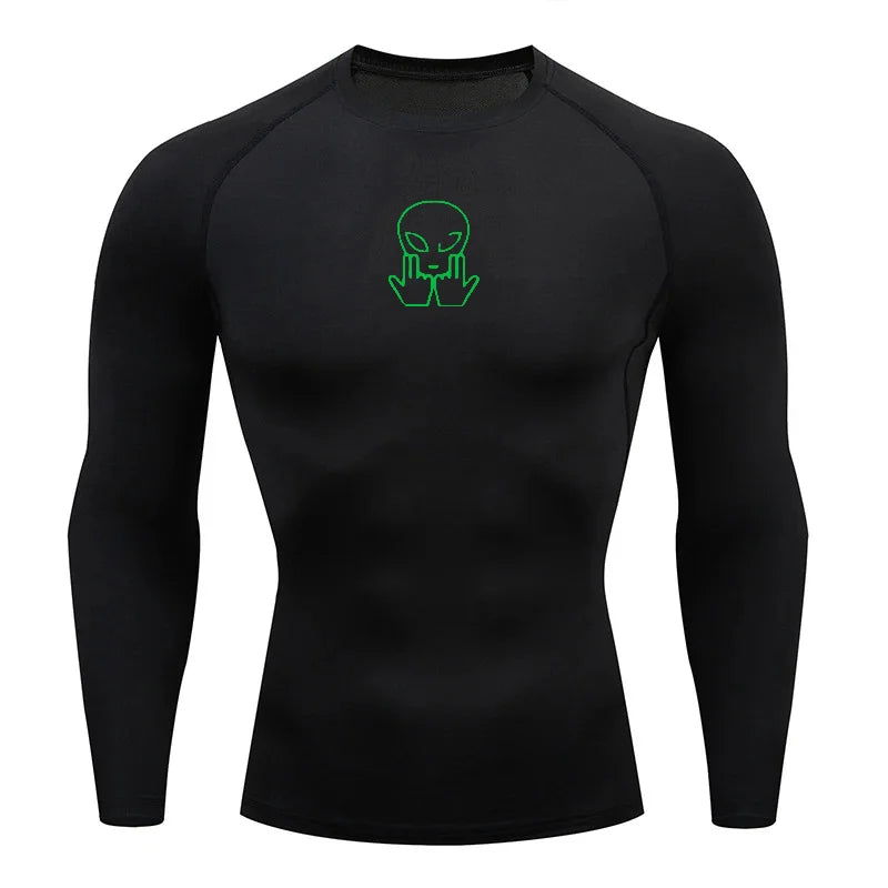 Men's Tight T-Shirt Running Compression Compression T Shirt Gym Fitness Jogging Long Sleeve Male Casual Shirt Tops