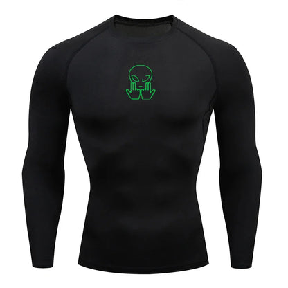 Men's Tight T-Shirt Running Compression Compression T Shirt Gym Fitness Jogging Long Sleeve Male Casual Shirt Tops