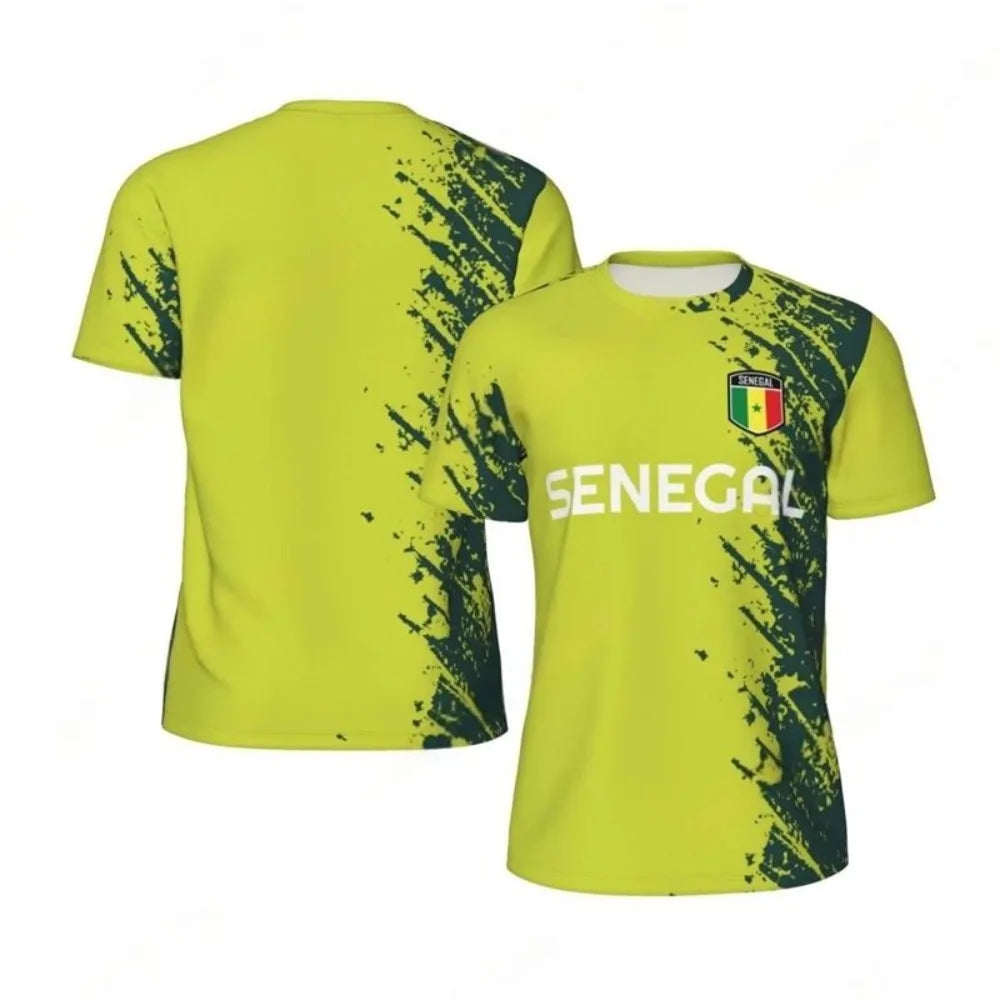 2026 New Summer Senegal Flag Graphic Football T Shirts for Men Casual Trend 3D Printed Sports T-shirts Loose Breathable Tees