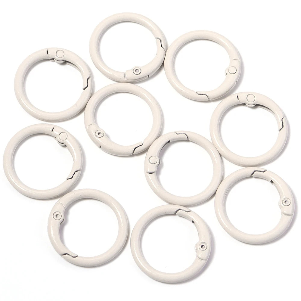 20Pcs/Lot Metal O Ring Spring Clasps Colorful Openable Round Carabiner Keychain Snap Hook Dog Chain Buckle DIY Jewelry Connector