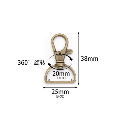 10pcs/lot Metal Swivel Clasps With D Rings Lanyard Snap Hooks Key Chain Clip Hook Lobster Claw Clasp For Keychain Jewelry Making