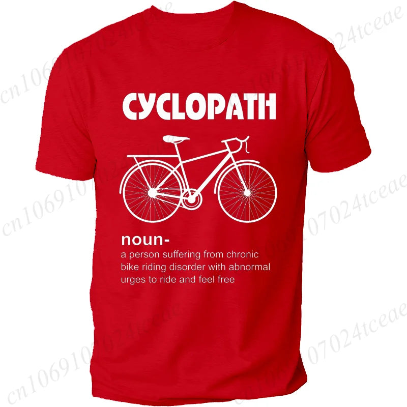 Summer Men's T-shirt Tops Short Sleeve Fashion Men Tshirt Cyclopath Funny Cycling Bicycle Cyclist Mens T-Shirt Casual Clothing