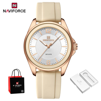 New NAVIFORCE Women's Watch Sports Silicone Strap Watch Women's Quartz Watch Clock Package Gifts Reloj Mujer Relogios Feminino