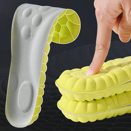 1/2/4pairs Latex Sport Insoles Soft High Elasticity Shoe Pads Orthotic Breathable Shock Absorption Cushion Arch Support Insole