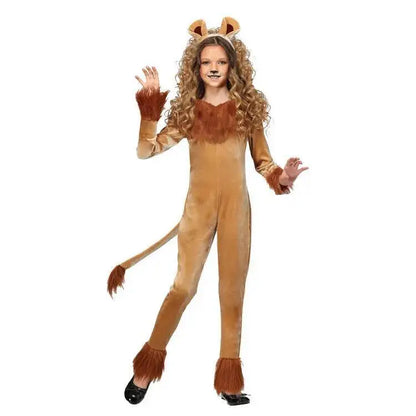 Cos Halloween Carnival Cosplay Children's Day Stage TV Show Children's Female Ferocious Lion Playing Costume Animal Funny Cos