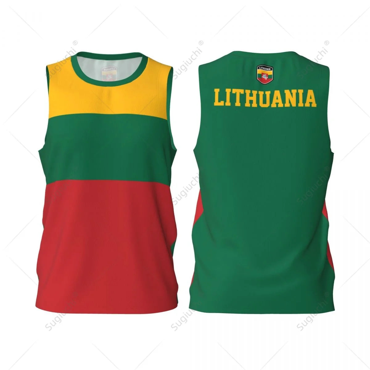 Men Basketball Sports Lithuania Flag Running Fitness Multifunction Jersey Sleeveless shirt Custom Name Nunber Exclusive