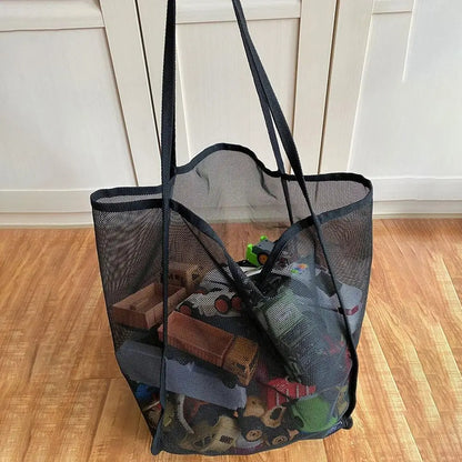 Mesh Beach Bag Lightweight, Breathable & Quick-Dry Travel Tote for Beach Trips Outdoor Activities, and Storage of Towels Toys