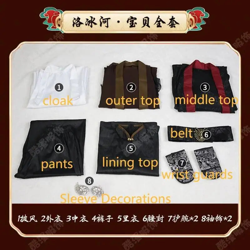 Anime Luo BingHe Cosplay Costume Ancient Costume Cosplay Wig Prop For Halloween Women The Scum Villain's Self-Saving System