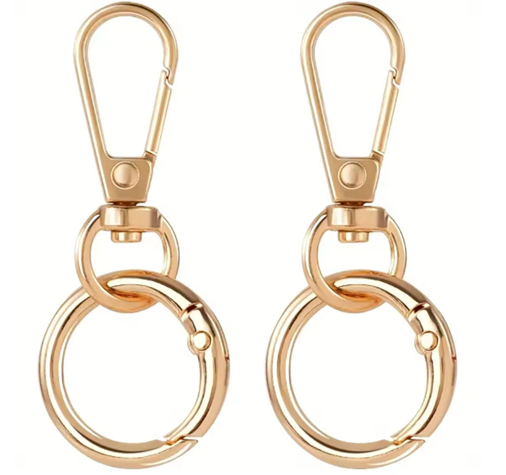 3/6/15 Sets Swivel Snap Hooks Double Opening Keychain Clip Rings Metal Lobster Claw Clasp for Hardware Crafts Lanyard Making