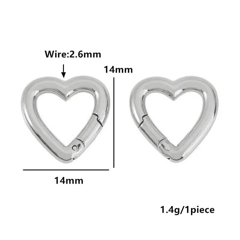 2pcs Stainless Steel Clasp Strong Oval Heart Round Polished Lobster Clasp Hook Connector DIY Necklace Jewelry Making Accessories