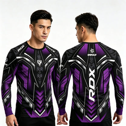 Long-Sleeve Compression Shirt for MMA Boxing Training, Quick-Dry & Breathable Fight Gear