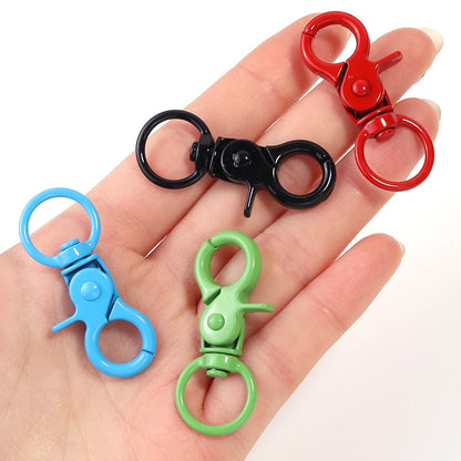 5Pcs/Lot Colorful Swivel Lobster Clasp Hooks Keychain Split Key Ring Connector for Bag Key Chain DIY Jewelry Making Supplies