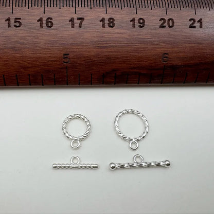 1Set S925 Sterling Silver Hemp Rope OT Clasp Silver Jewelry Accessories Handmade Necklace Bracelet Clasp