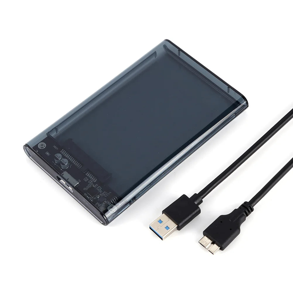 Transparent HDD Case HDD Enclosure 2.5 Inch SSD SATA To USB 3.0 Type-C 3.1 Adapter Portable External Hard Drive Box Tool-Free