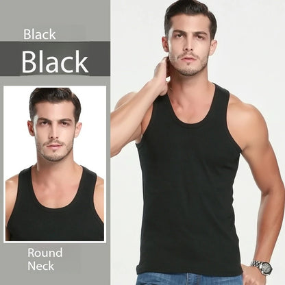 1 Pack Four Seasons Men's Cotton Joker Vest Teenagers Simple Fit Sports Fitness T-shirt Middle-aged Casual Sleeveless Shirt