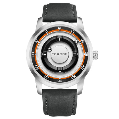 LIGE FOXBOX Fashion Man Magnetic Watch Unique Dial Business Stainless Casual Srolling Bead Waterproof Quartz Men's Watches Gifts