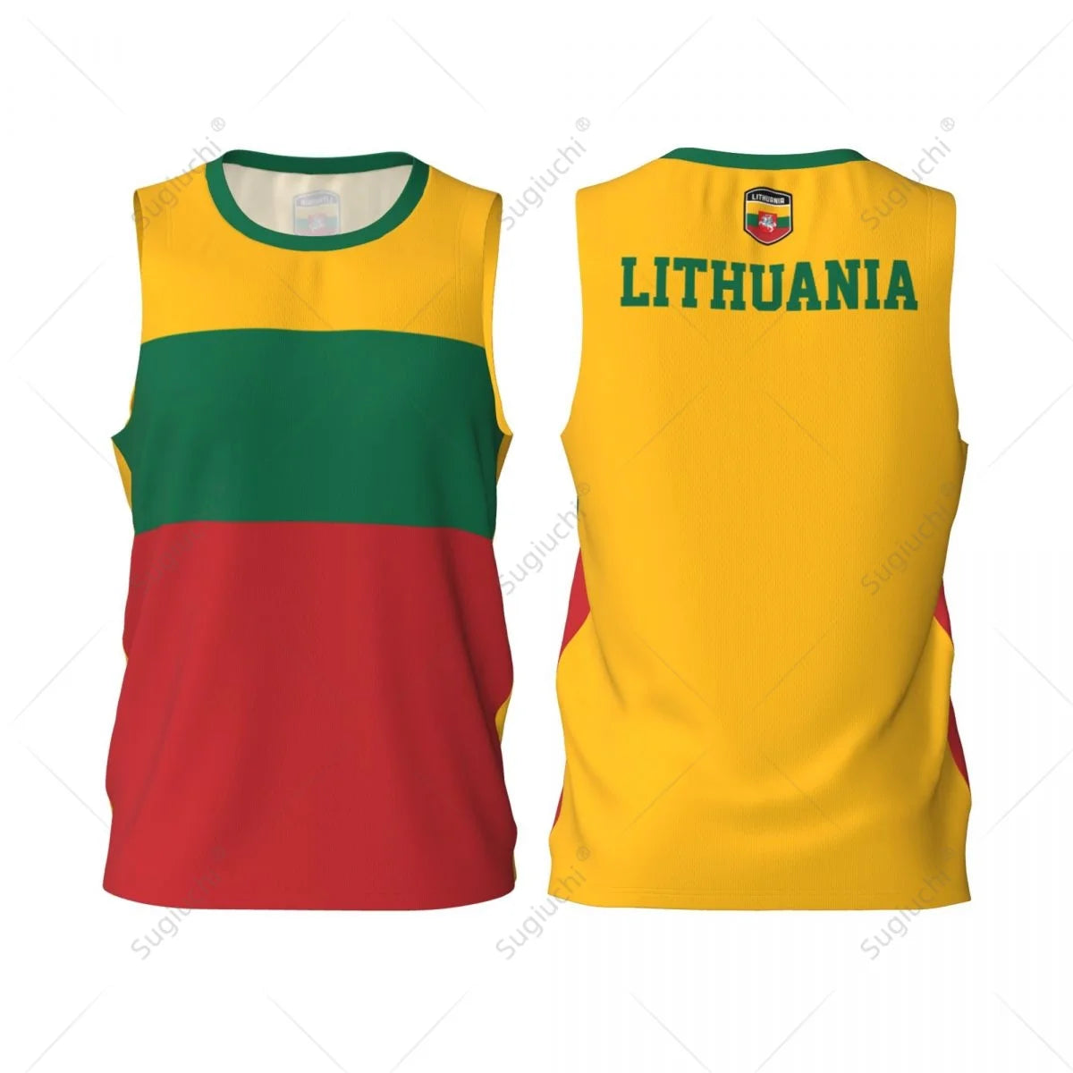 Men Basketball Sports Lithuania Flag Running Fitness Multifunction Jersey Sleeveless shirt Custom Name Nunber Exclusive