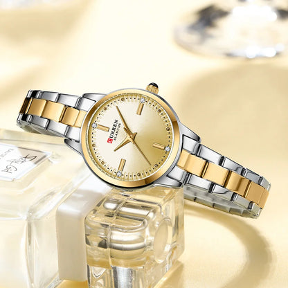 CURREN Women's Stainless Steel Strap Watch Perfect Blend of Minimalism and Fashion for Elegant Daily Wear with Box