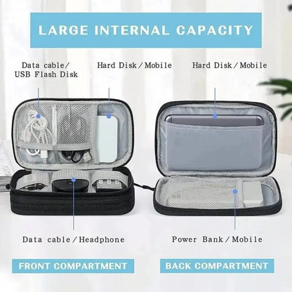 1PCS Grey/Black/Pink/Navy NEW Travel Organizer Bag Cable Storage Organizers Pouch Carry Case Portable Double Layers Storage Bags