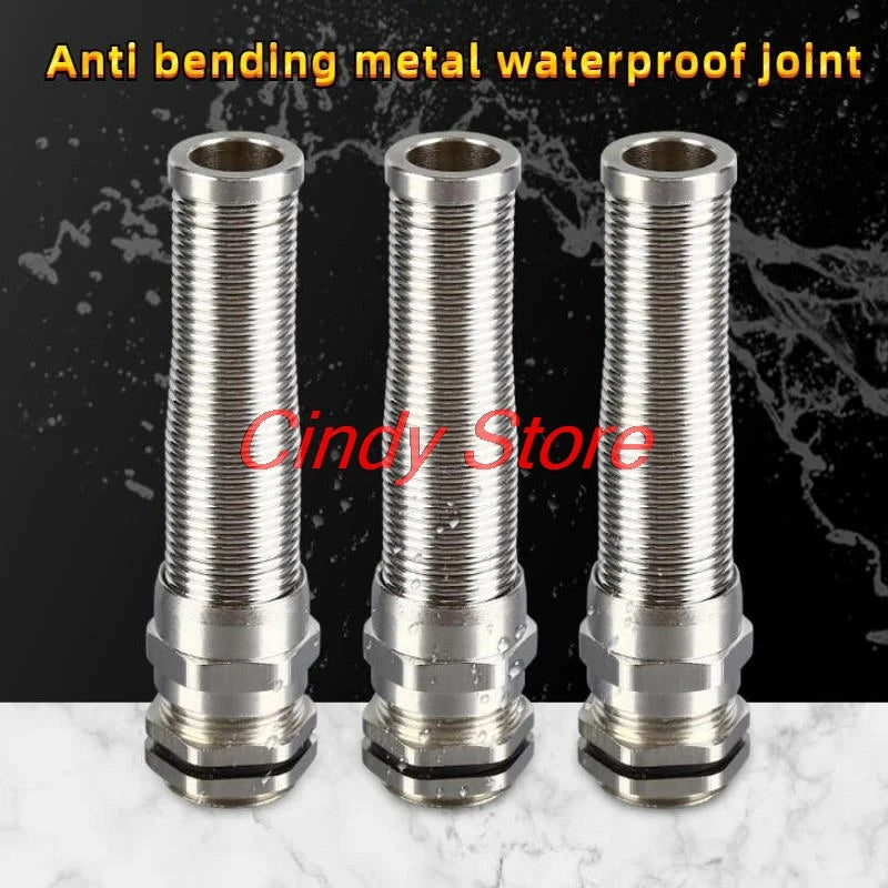 Metric Metal Cable Connector Gland with Spiral Strain Relief M10 M12 M14 M16 M18 M20 -M30 Stainelss Steel Gland for Anti Bending