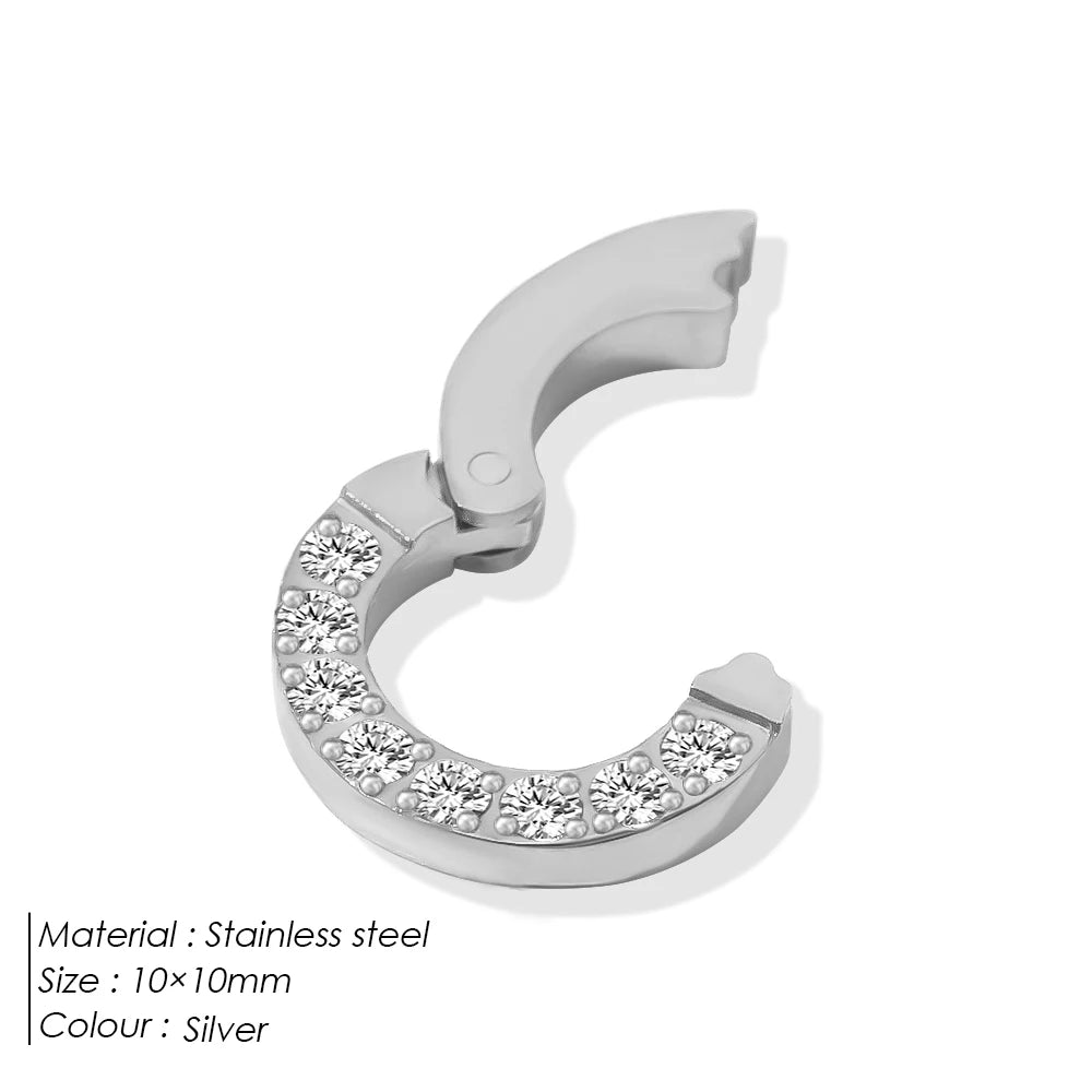 eManco High Quality Stainless Steel 14K PVD Gold Plated Round Skeleton Clasp Head for DIY Bracelet Necklace Jewelry Making