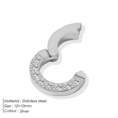eManco High Quality Stainless Steel 14K PVD Gold Plated Round Skeleton Clasp Head for DIY Bracelet Necklace Jewelry Making