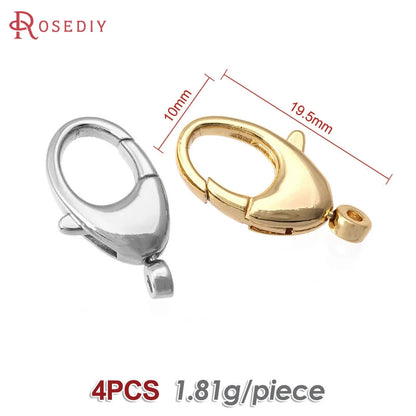 18K Gold Color Brass Rotatable Lobster Clasps Connect Clasps Jewelry Necklaces Bracelets Making Diy Findings Accessories