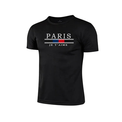 Summer New Mens T-shirt Printing Casual Short Sleeve Outdoor Jogging Marathon Clothing 2026 Daily Quick-Drying Cycling Mesh Tees